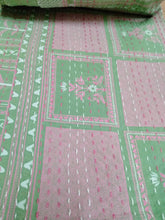 Floral Boho Cotton Kantha Bedcover